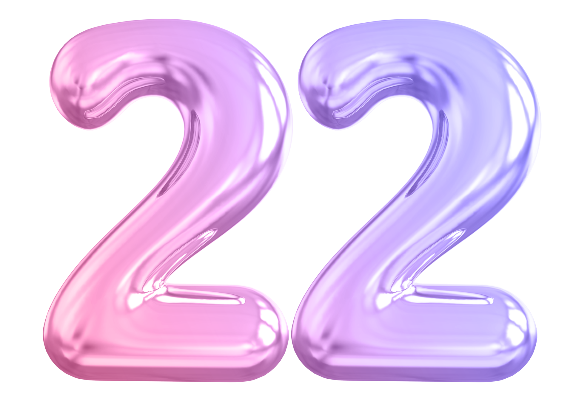 22 Number Gradient 3d Render 36308438 PNG