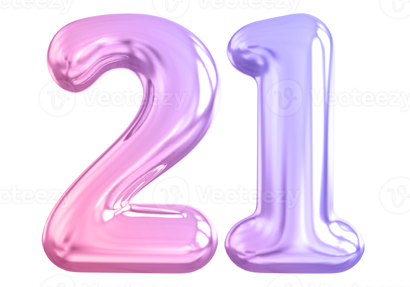 21 number gradient 3d render png