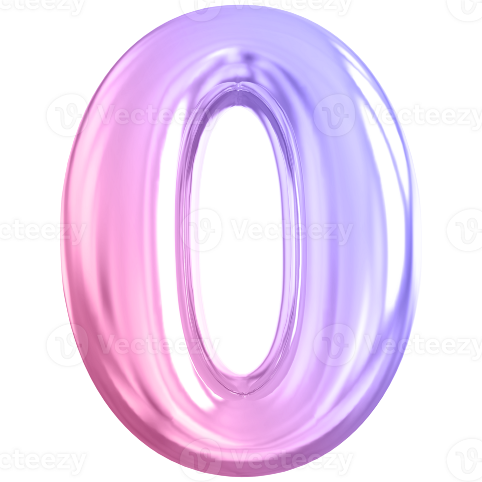 0 number gradient 3d render png