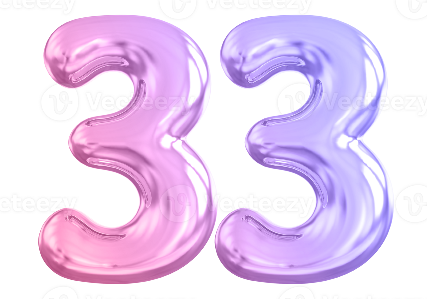 33 number gradient 3d render png
