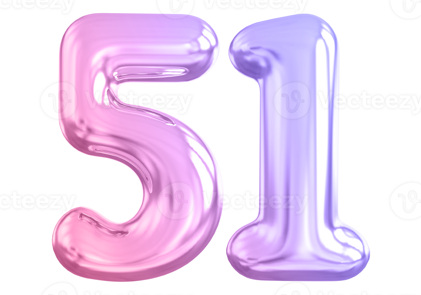 51 number gradient 3d render png