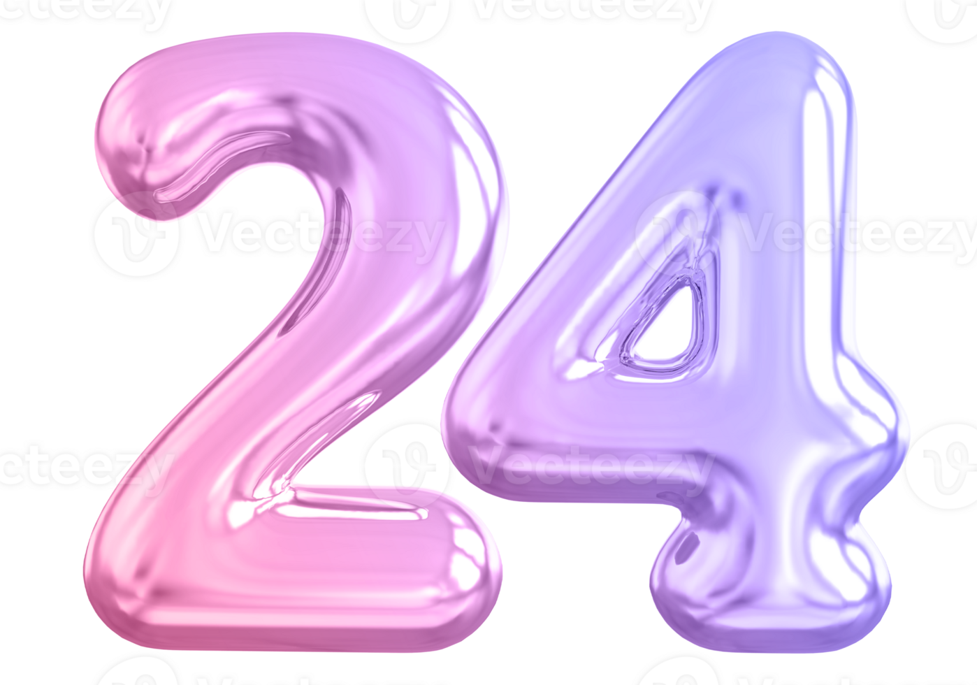 24 number gradient 3d render png