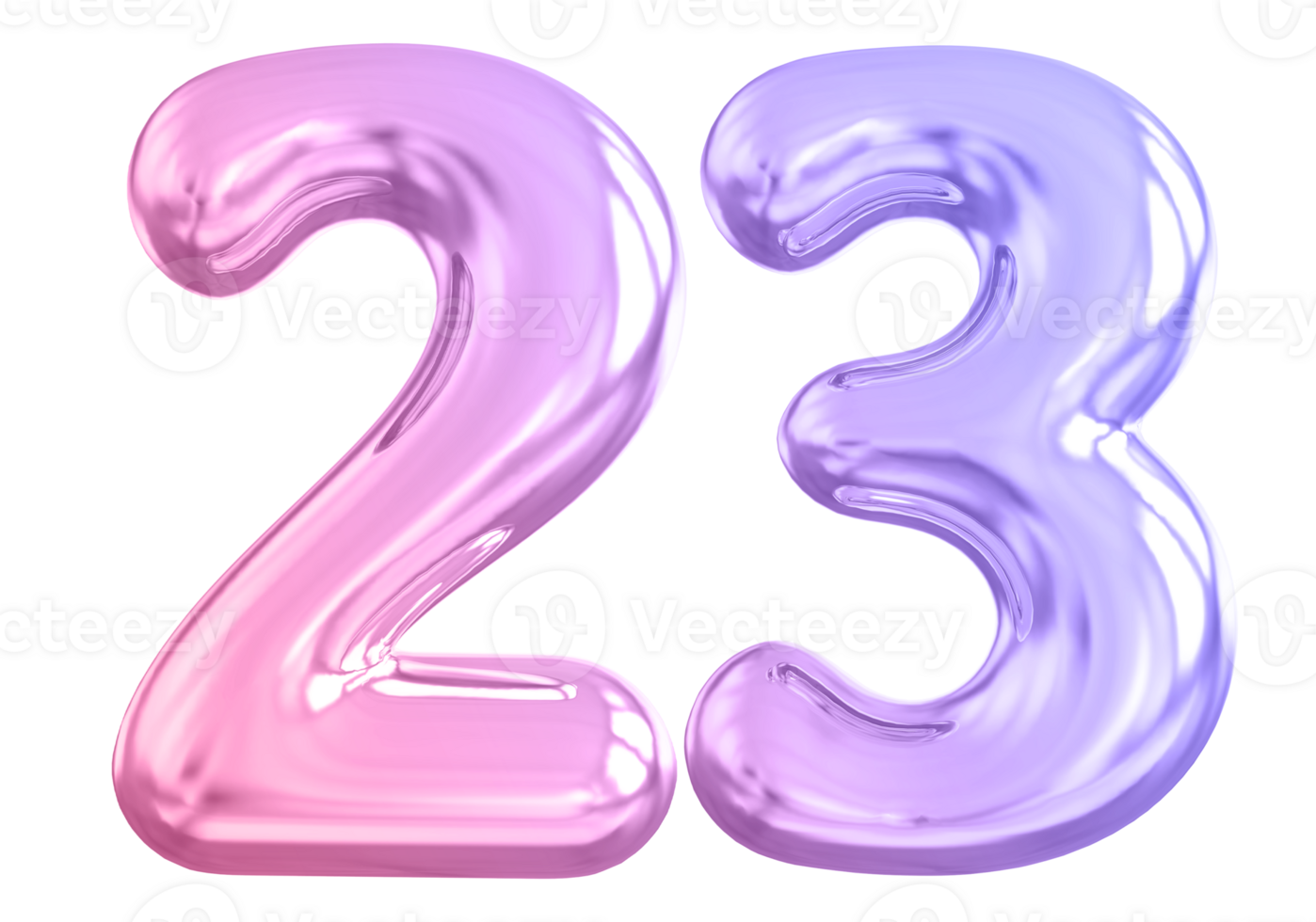 23 number gradient 3d render png