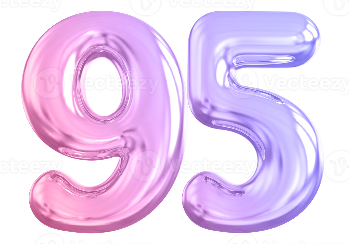 95 number gradient 3d render png
