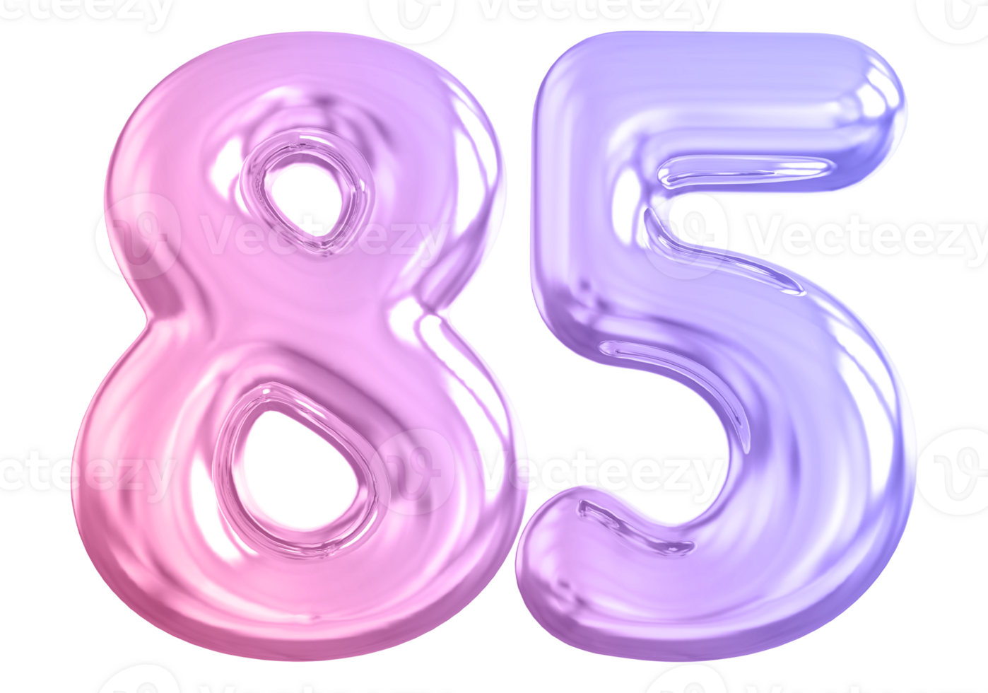 85 number gradient 3d render png