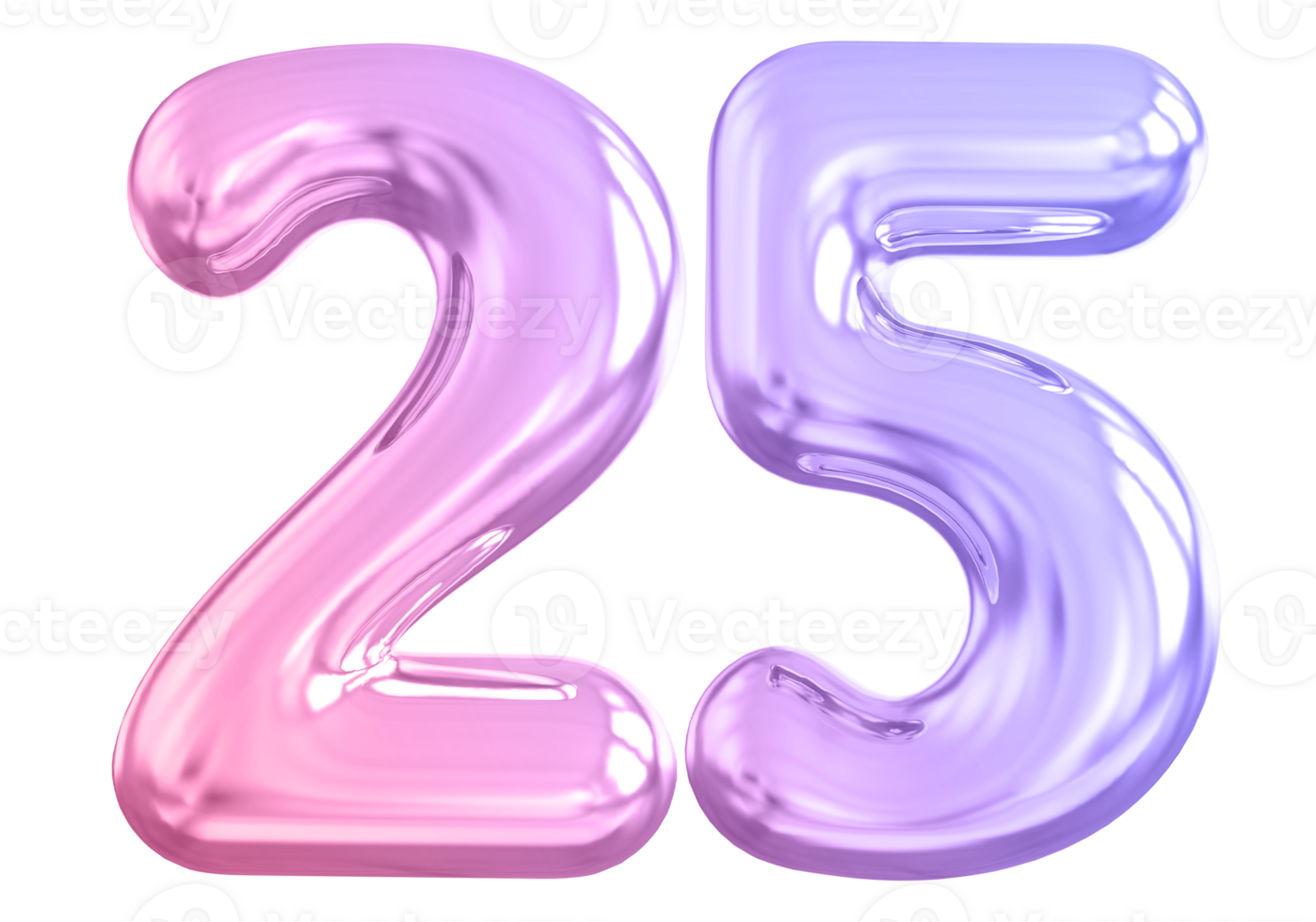 25 number gradient 3d render png