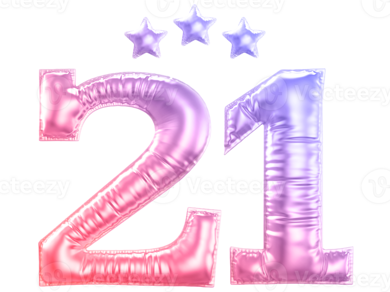 21 year anniversary number gradient png