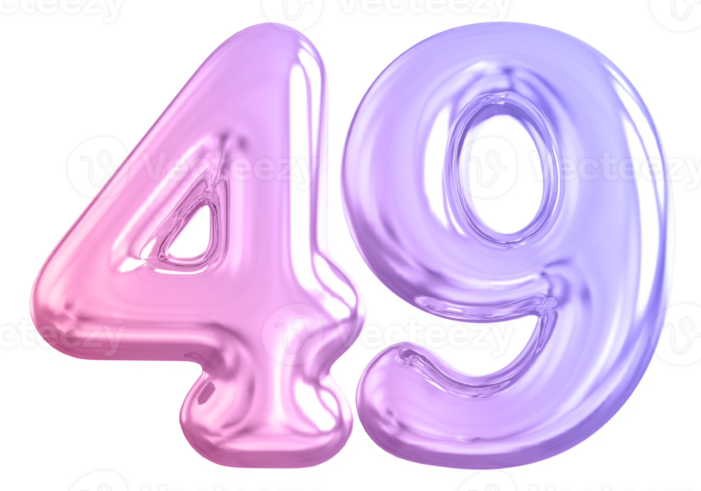 49 number gradient 3d render png
