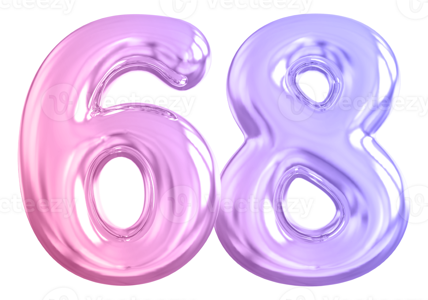 68 number gradient 3d render png