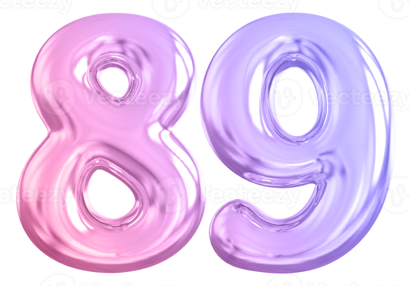 89 number gradient 3d render png