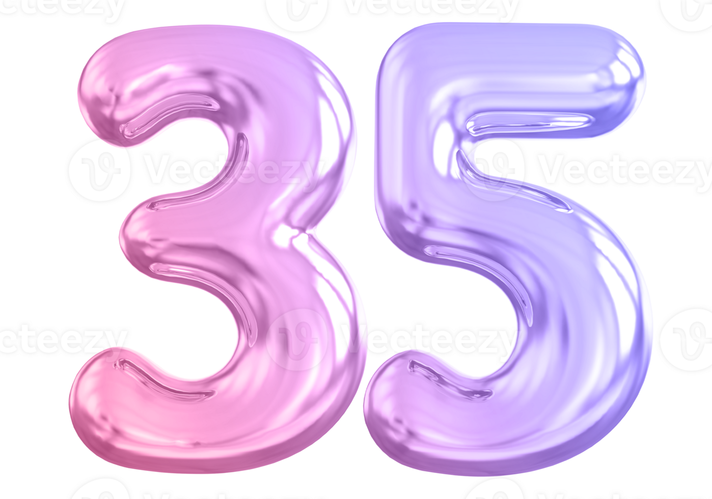 35 number gradient 3d render png
