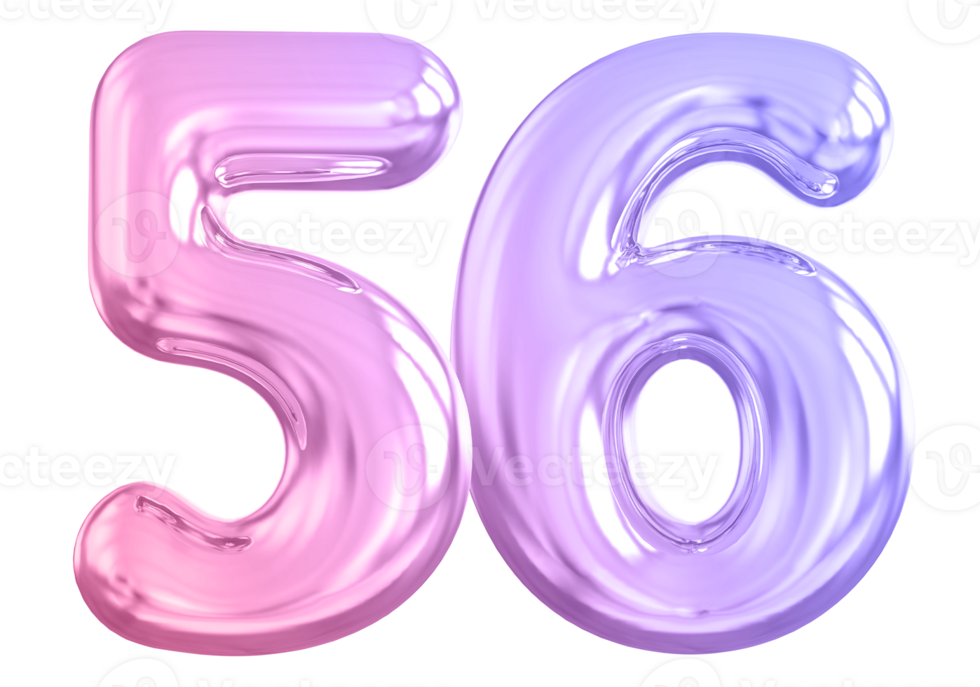 56 number gradient 3d render png