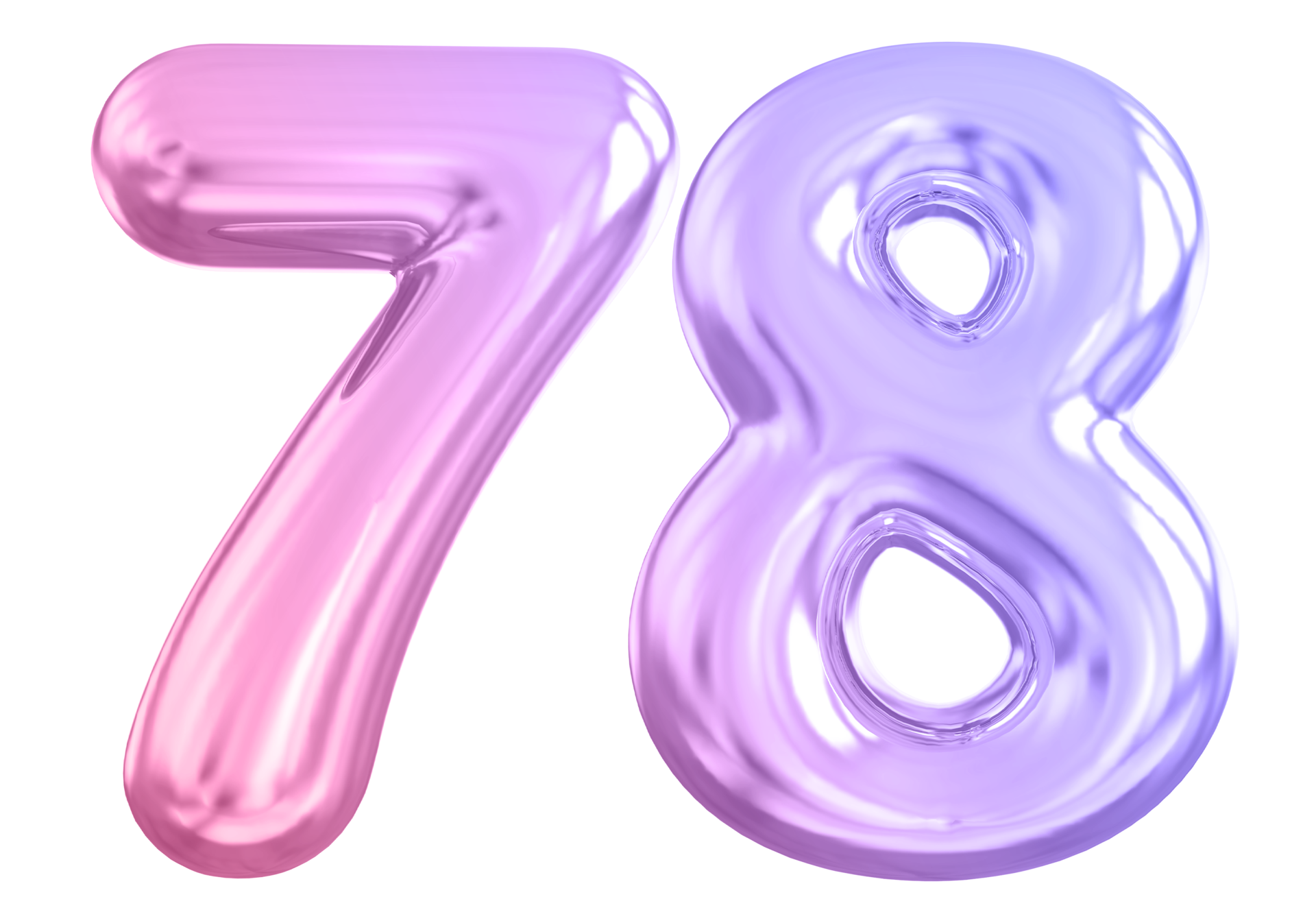 78 number gradient 3d render 36308673 PNG
