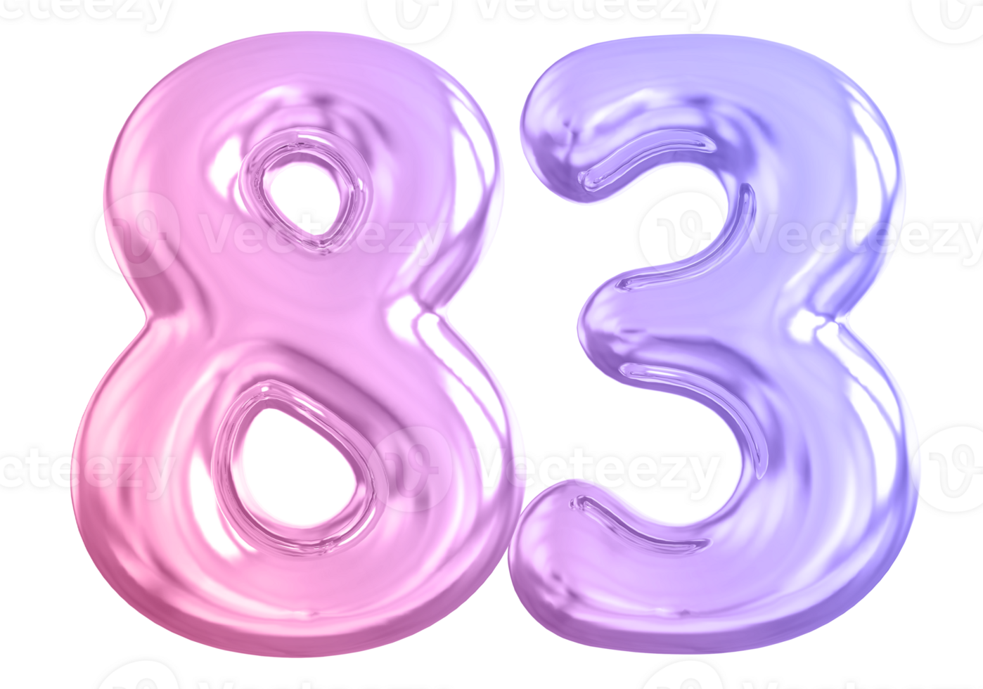 83 number gradient 3d render png
