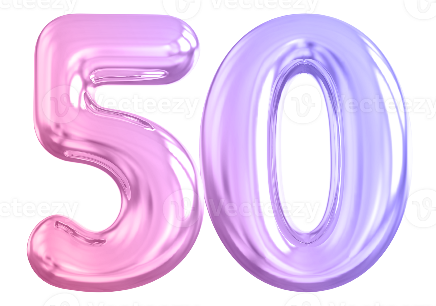 50 number gradient 3d render png