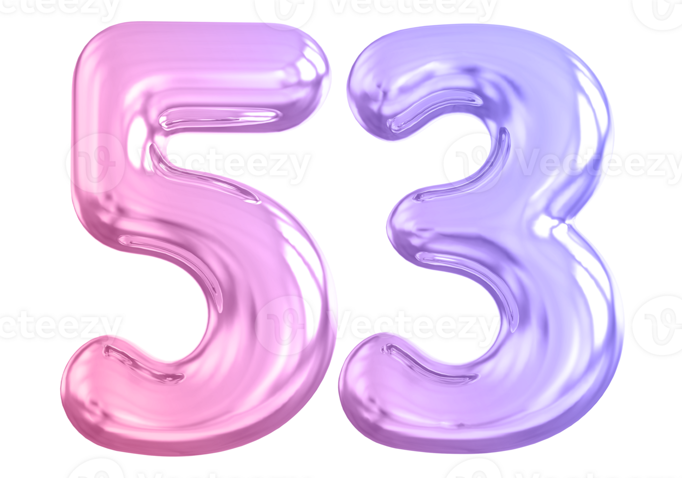 53 number gradient 3d render png