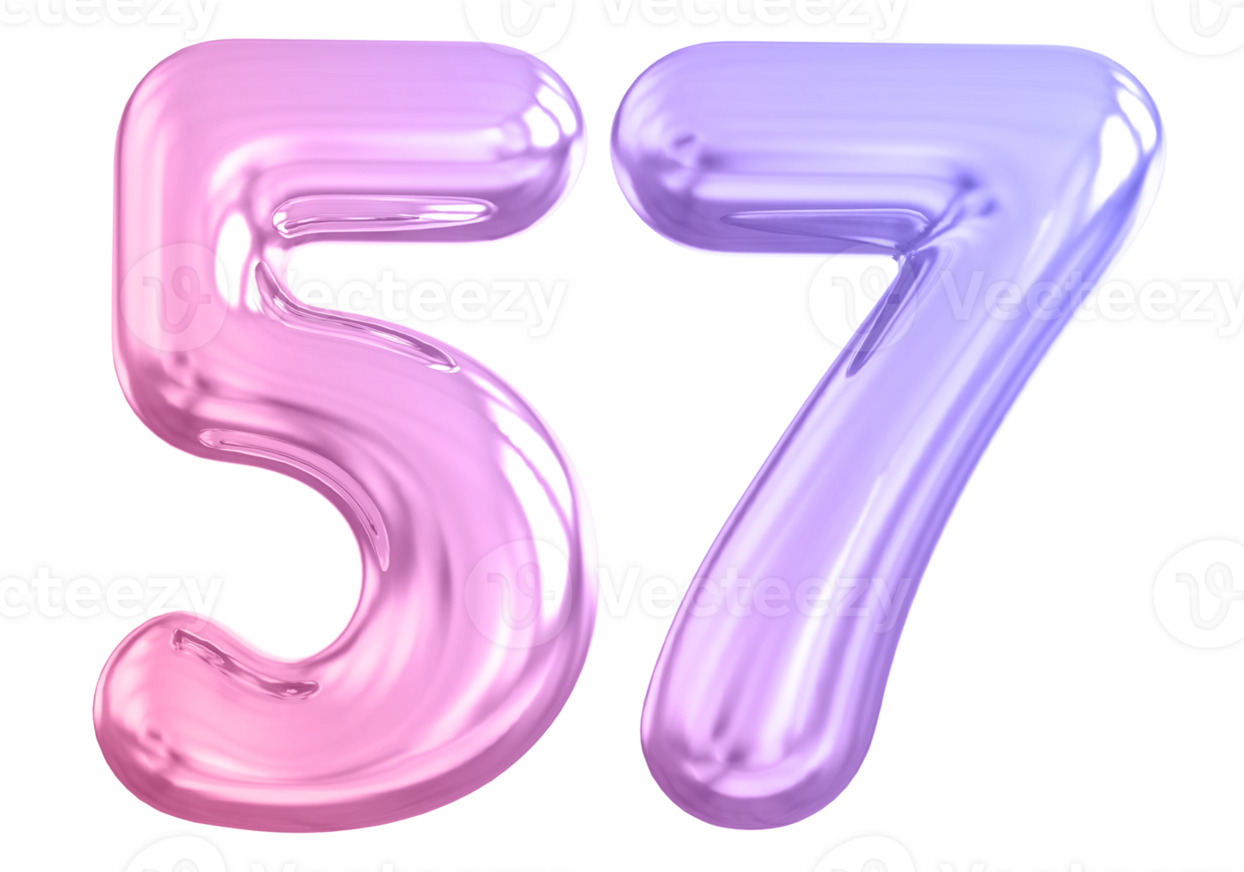 57 number gradient 3d render png