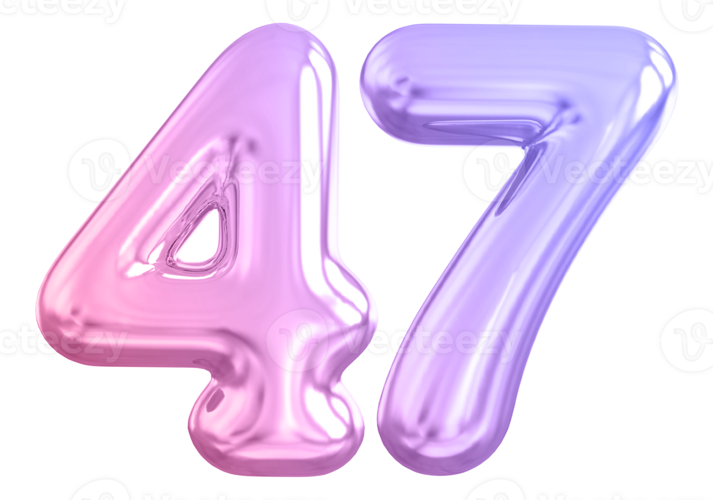 47 number gradient 3d render png