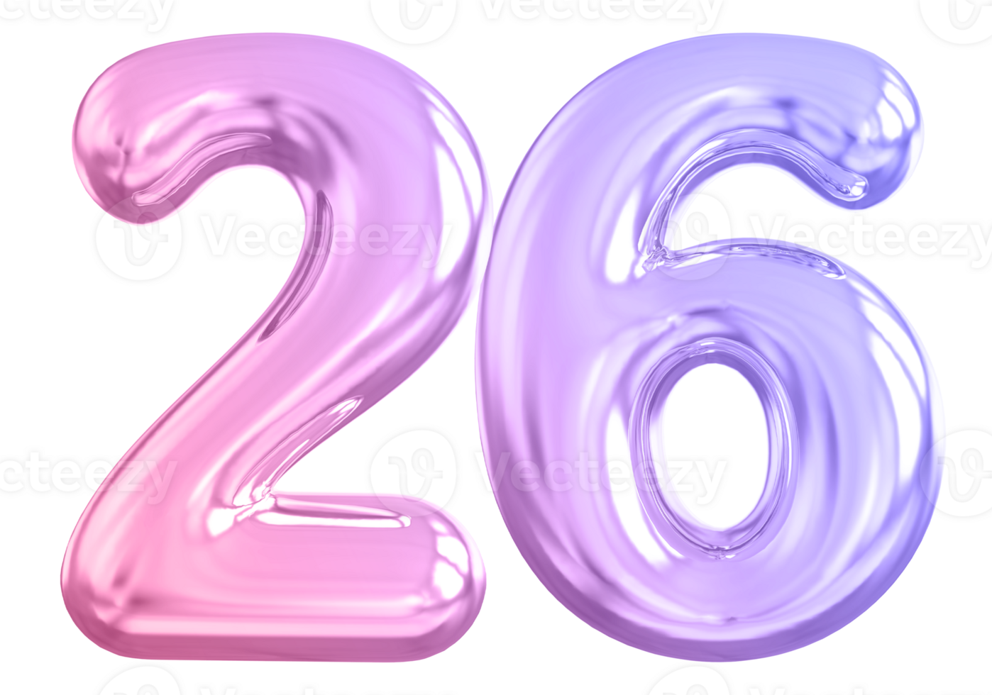 26 number gradient 3d render png