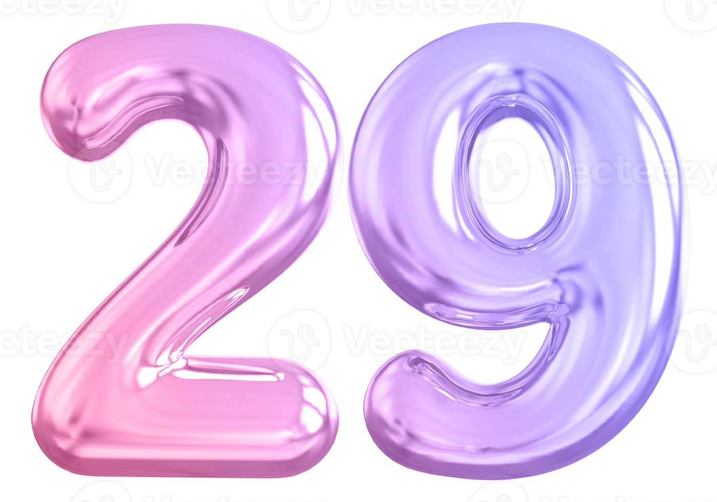 29 number gradient 3d render png