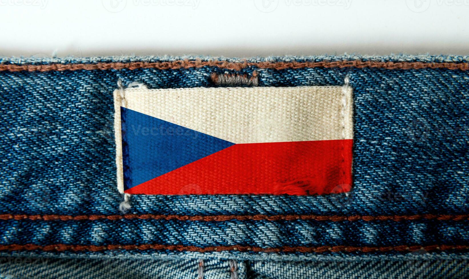 Flag on the label of the jeans photo