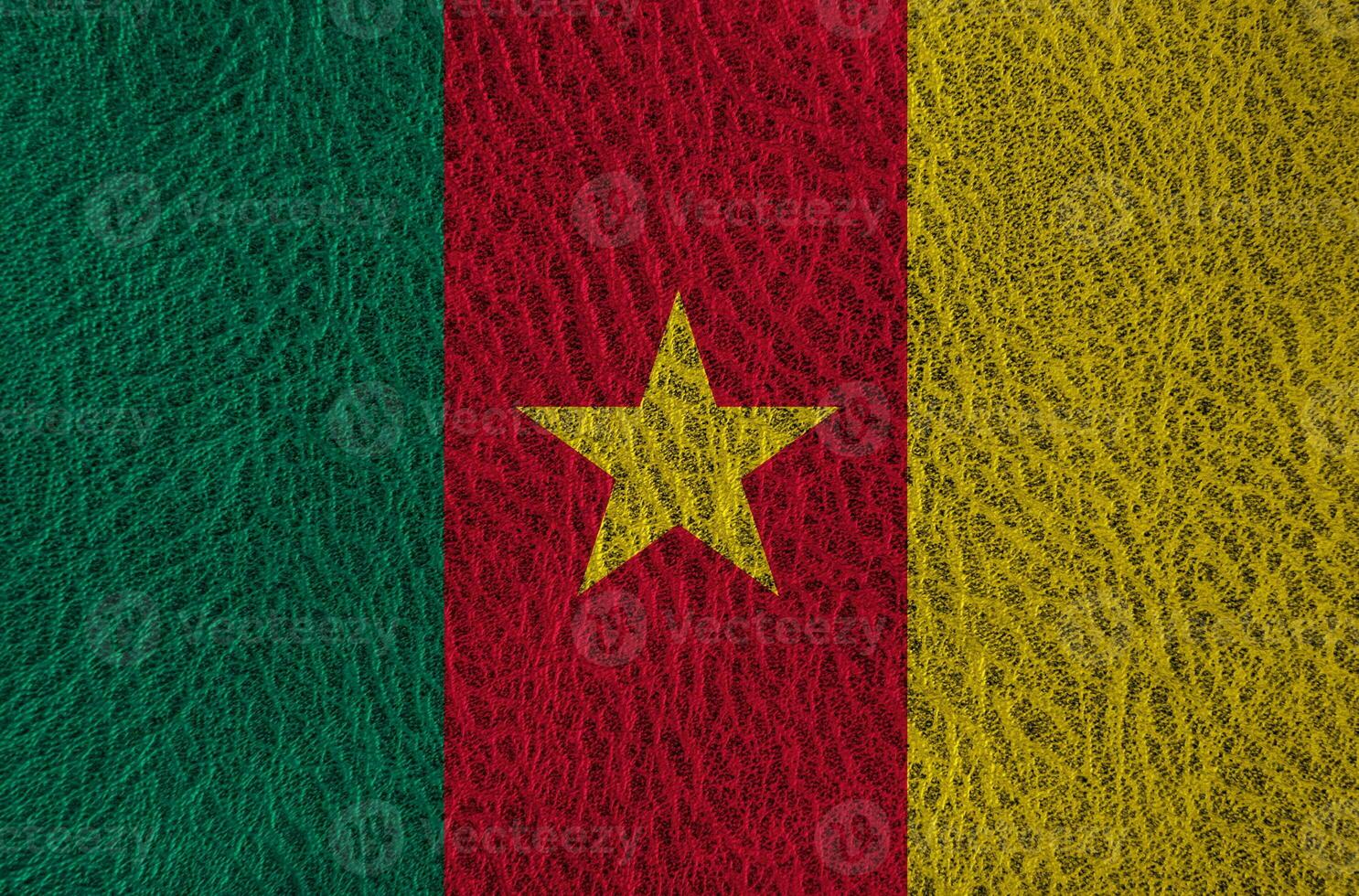 abstract leather texture with the flag photo