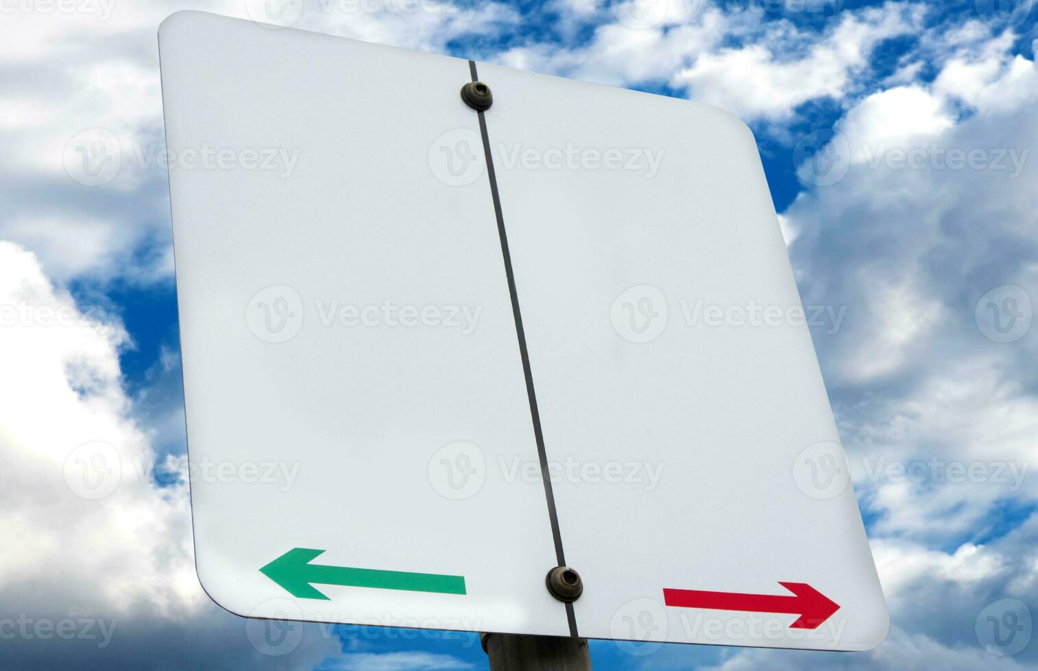 Road sign on sky photo