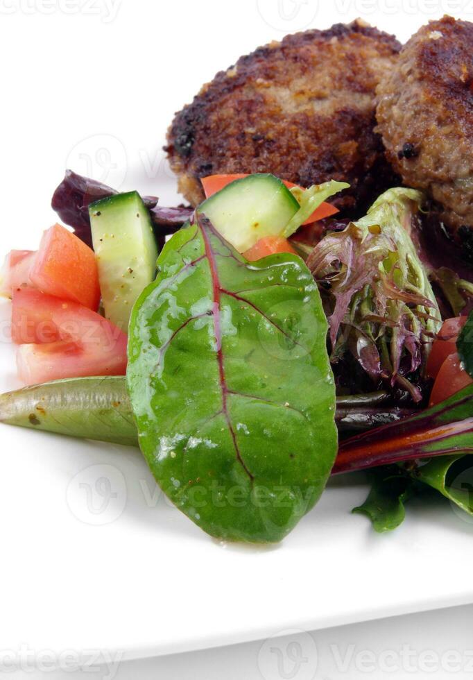 cutlets with salad photo