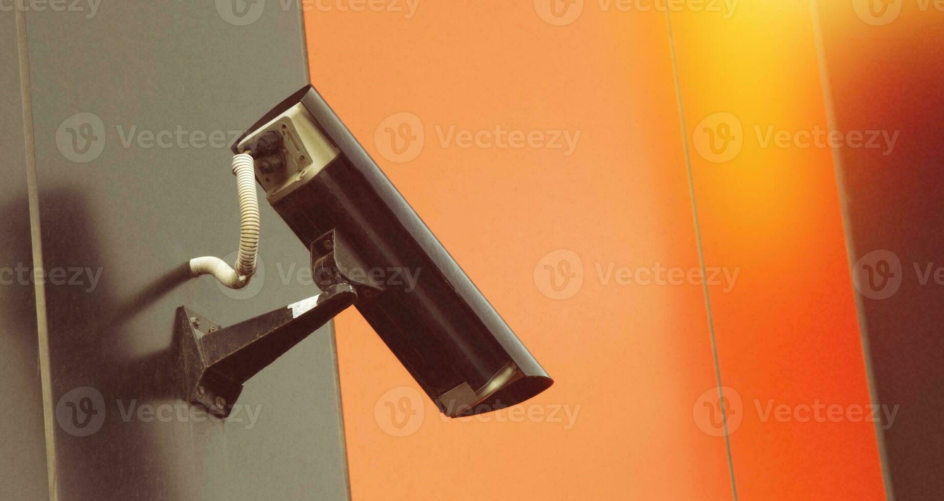 Outdoor security camera closeup photo