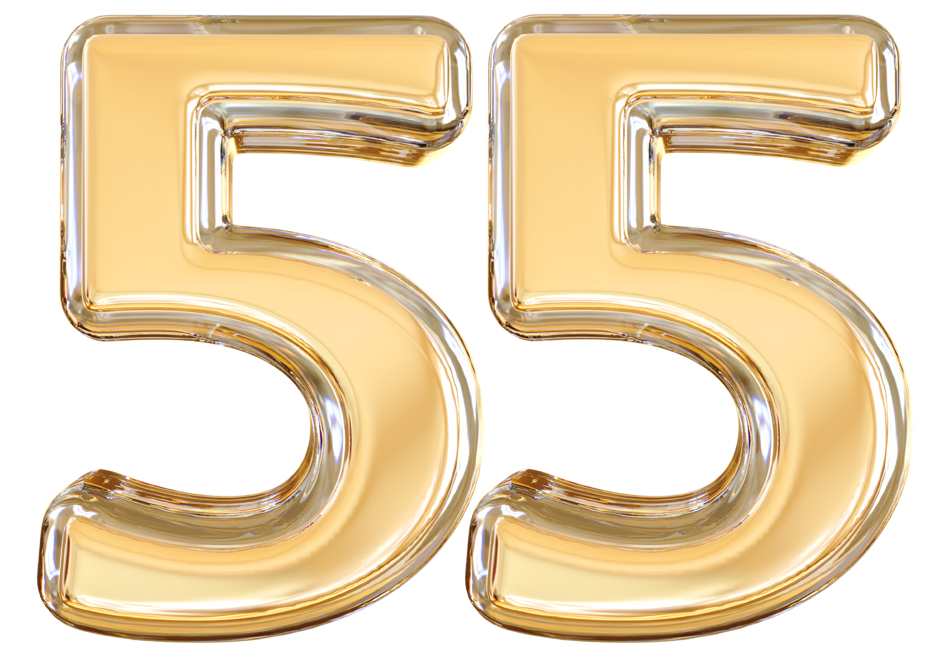 Gold 3d Number 55 36308958 PNG