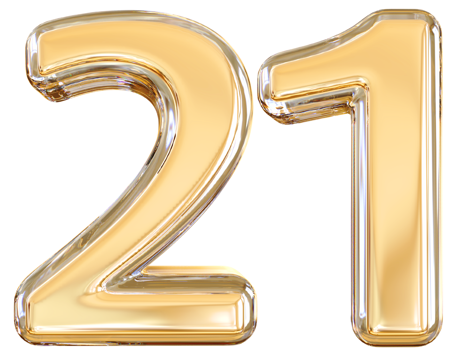 oro 3d número 21 36309011 PNG