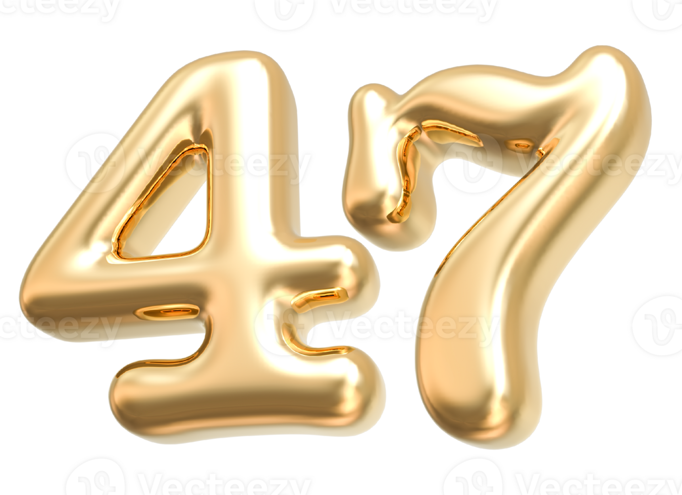 Gold 3d Number 47 png