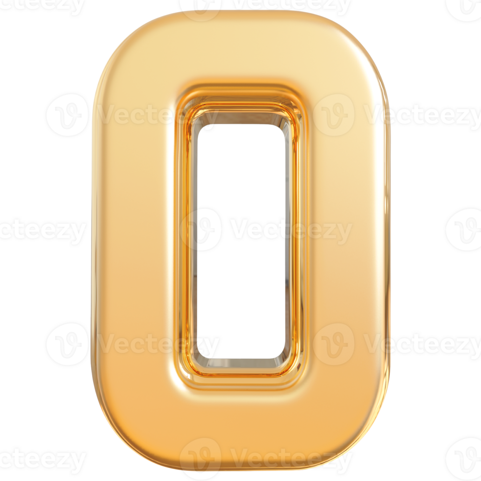 oro 3d numero 0 png