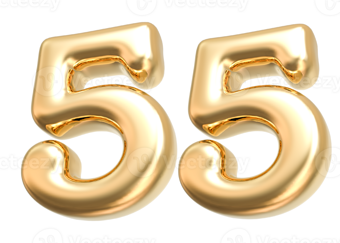 Gold 3d Number 55 png