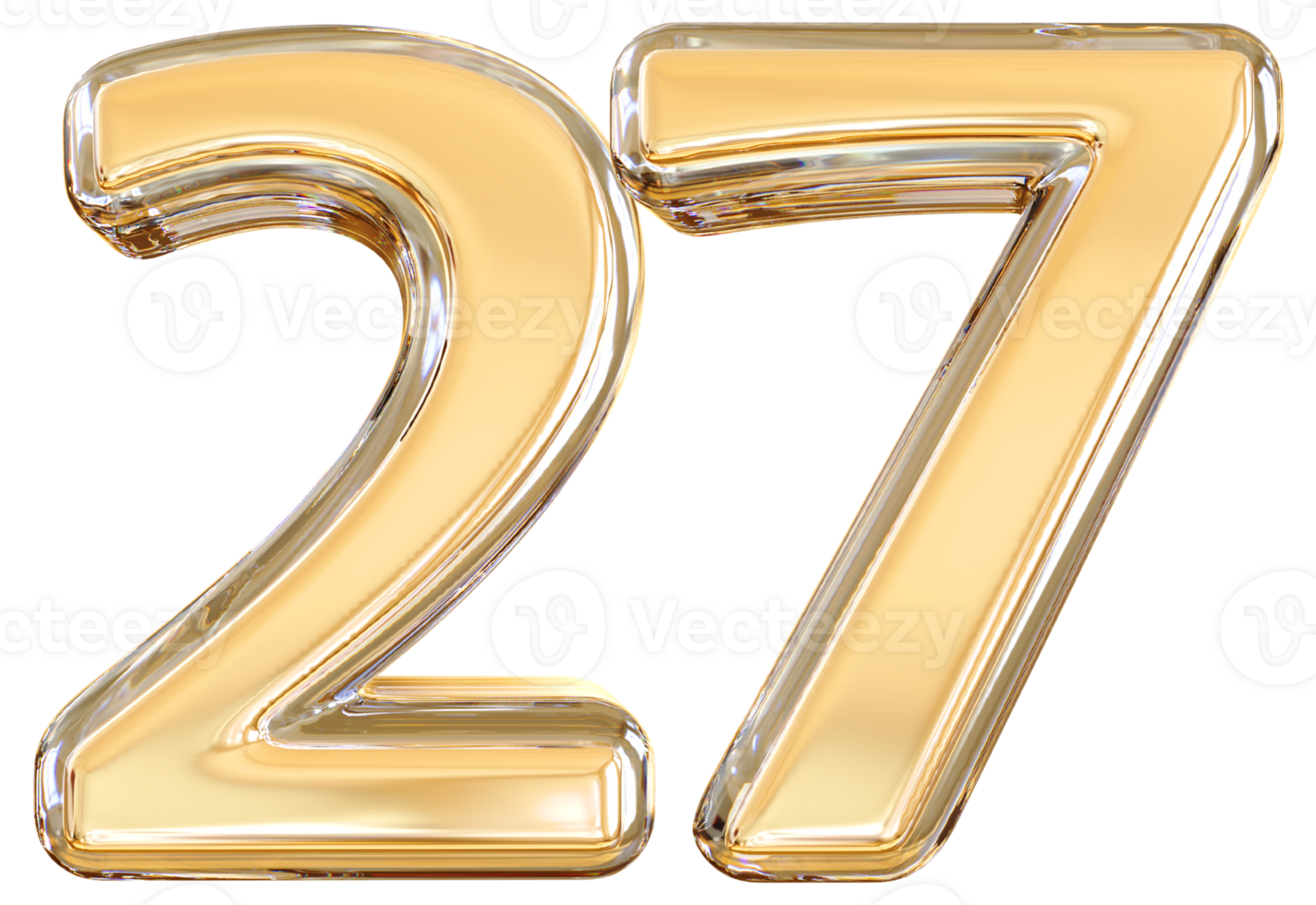 Gold 3d Number 27 png