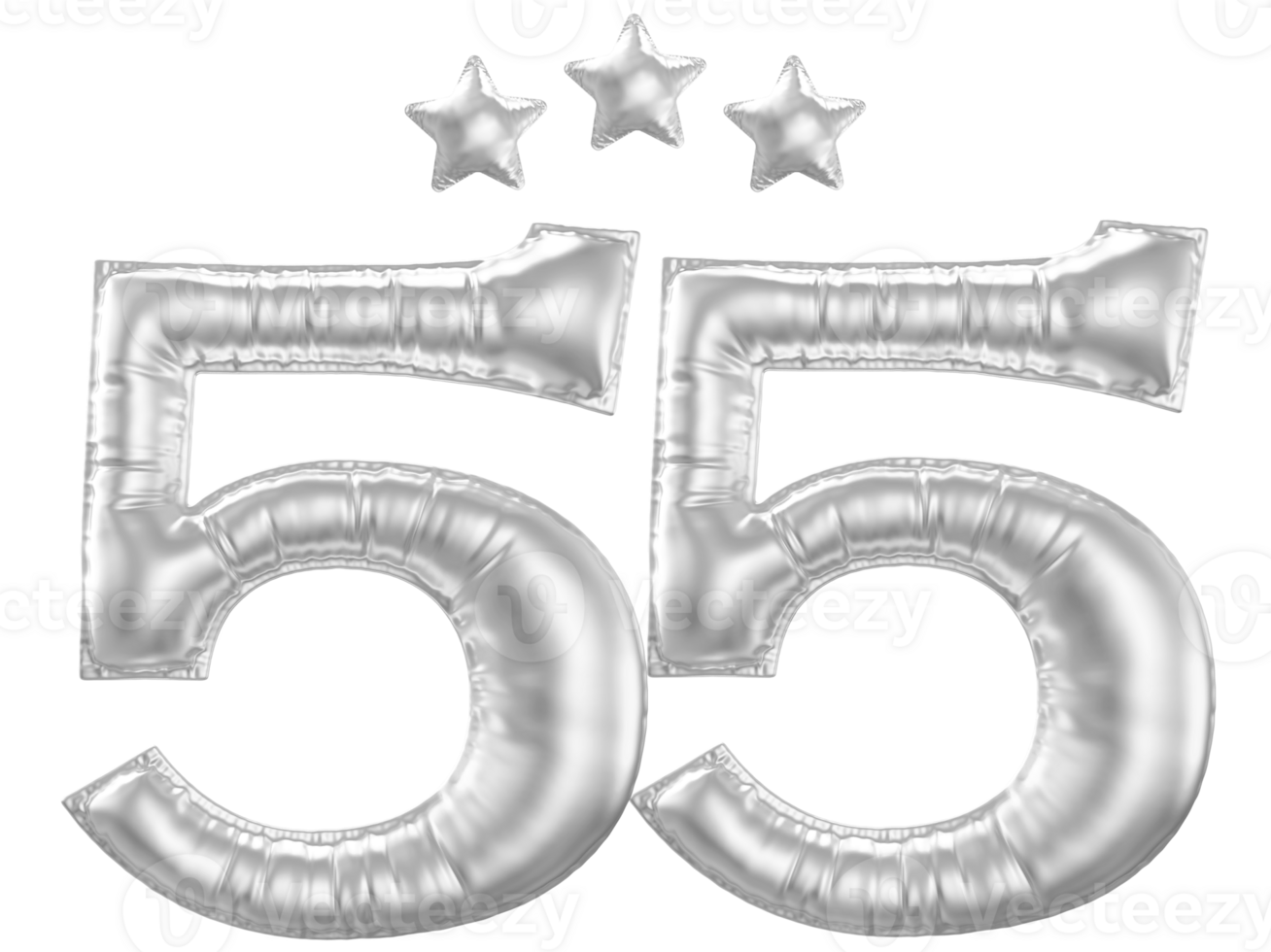 55 Anniversary number silver balloon png