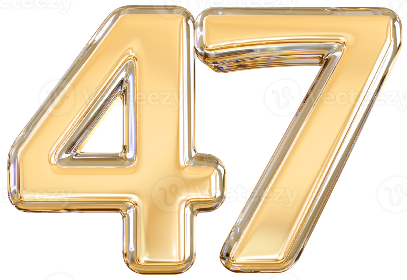 Gold 3d Number 47 png