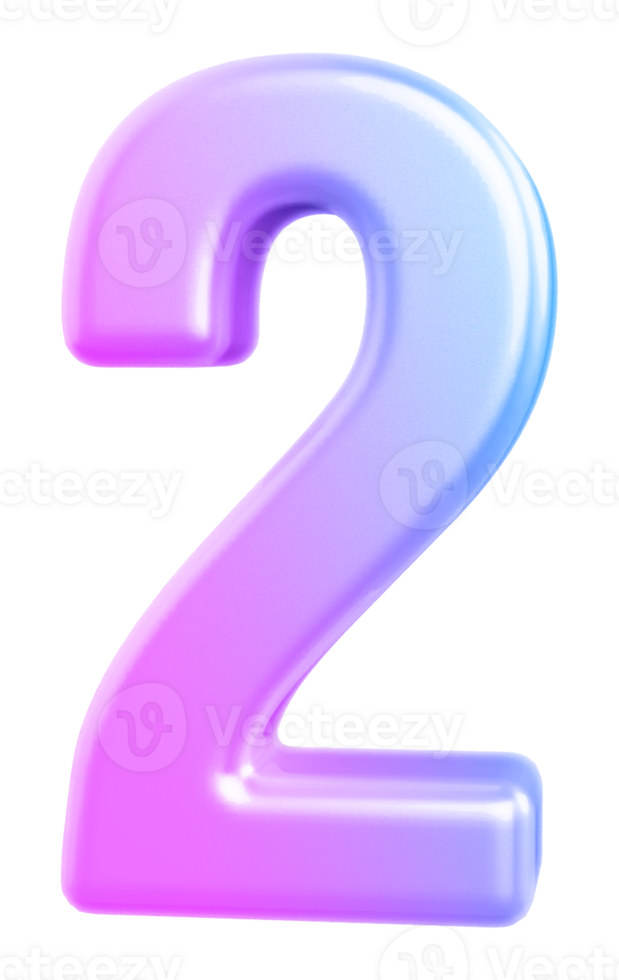 3d number 2 gradient png