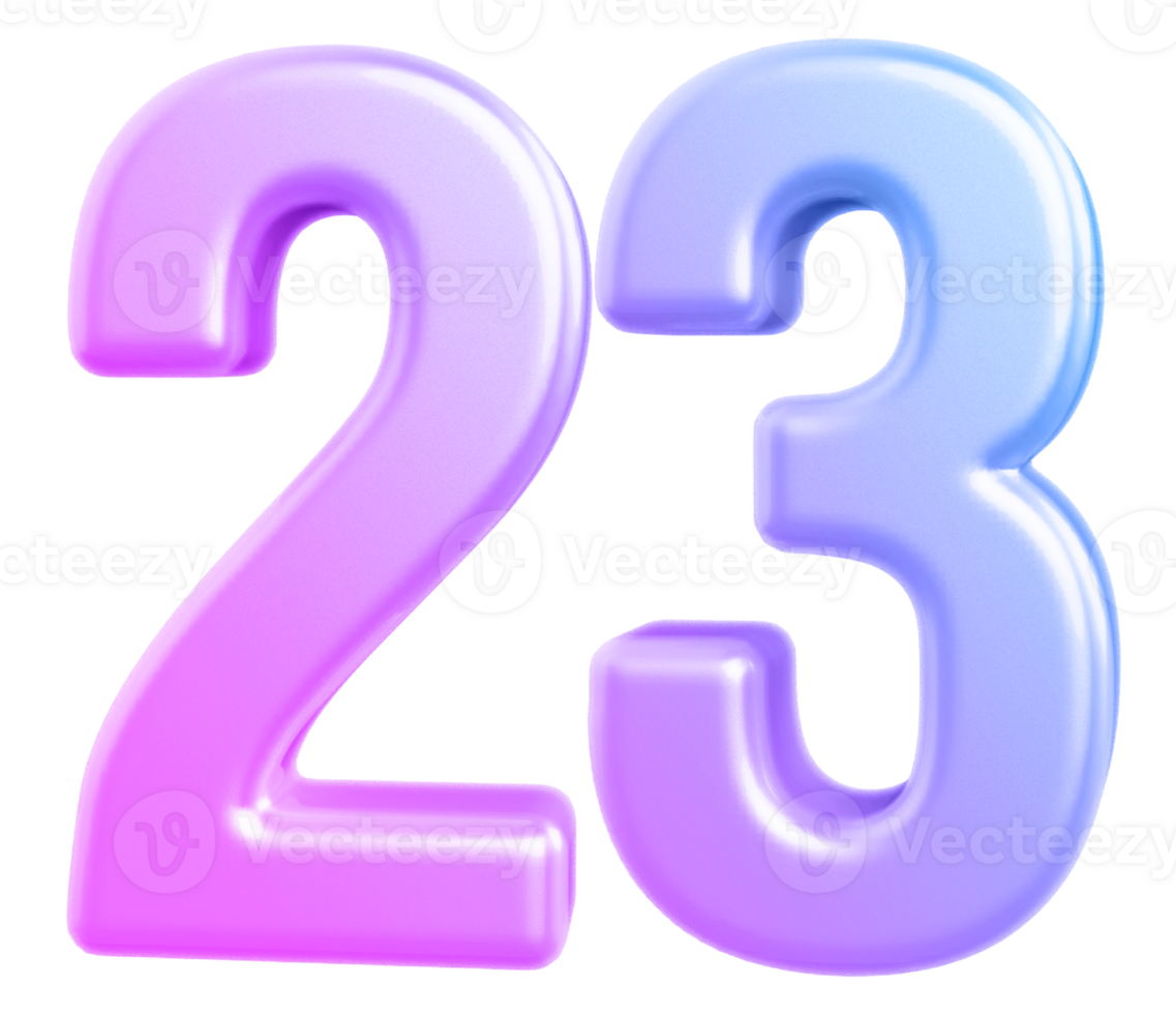 3d Number 23 Gradient 36309188 PNG