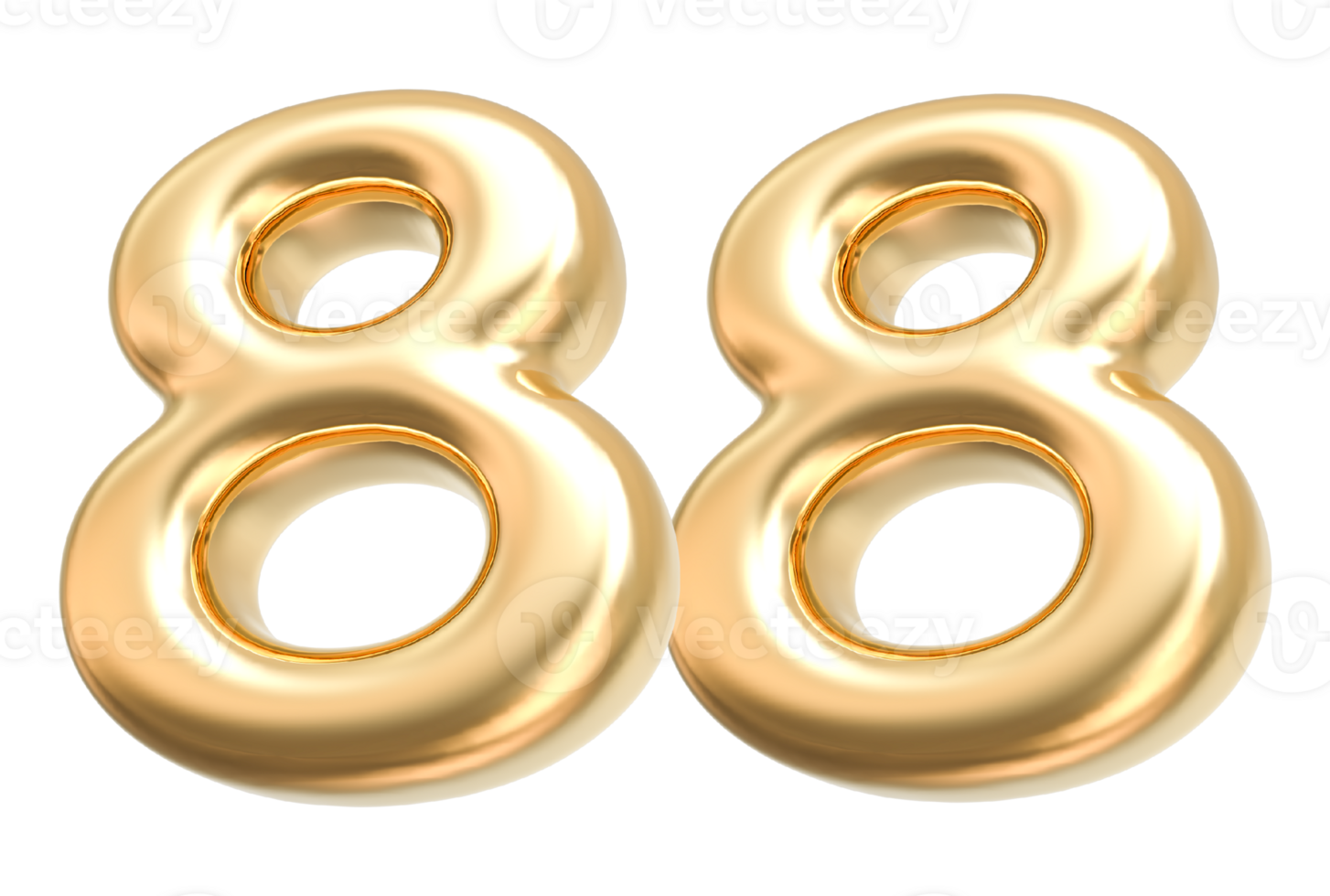 Gold 3d Number 88 png