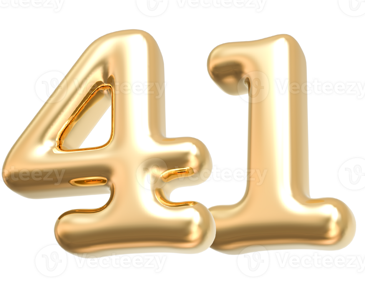 Gold 3d Number 41 png