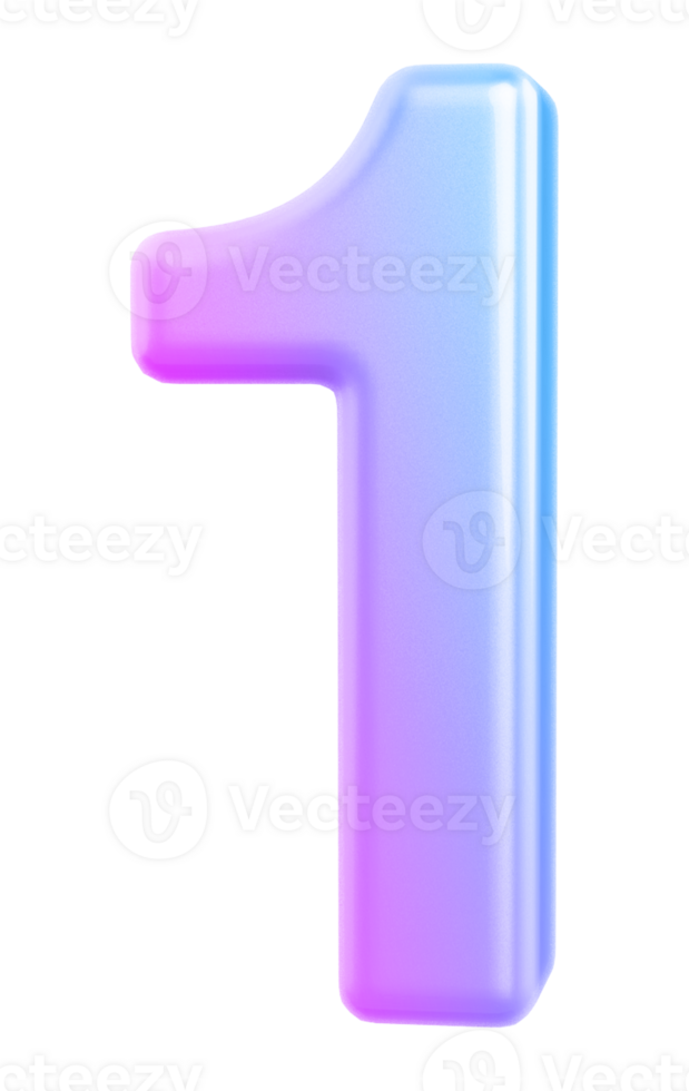 3d number 1 gradient png