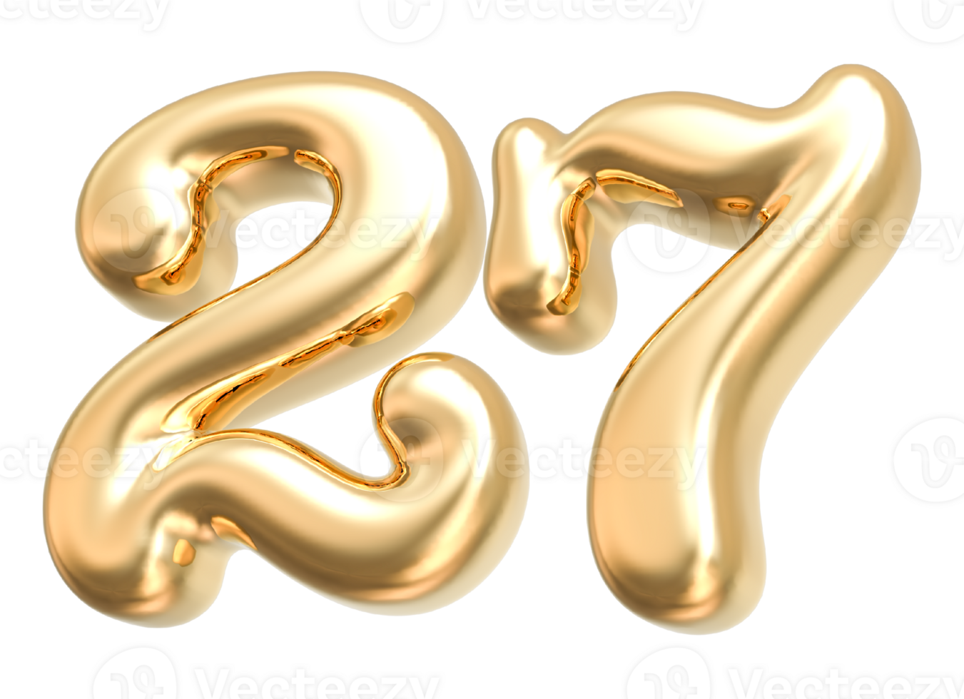 Gold 3d Number 27 png