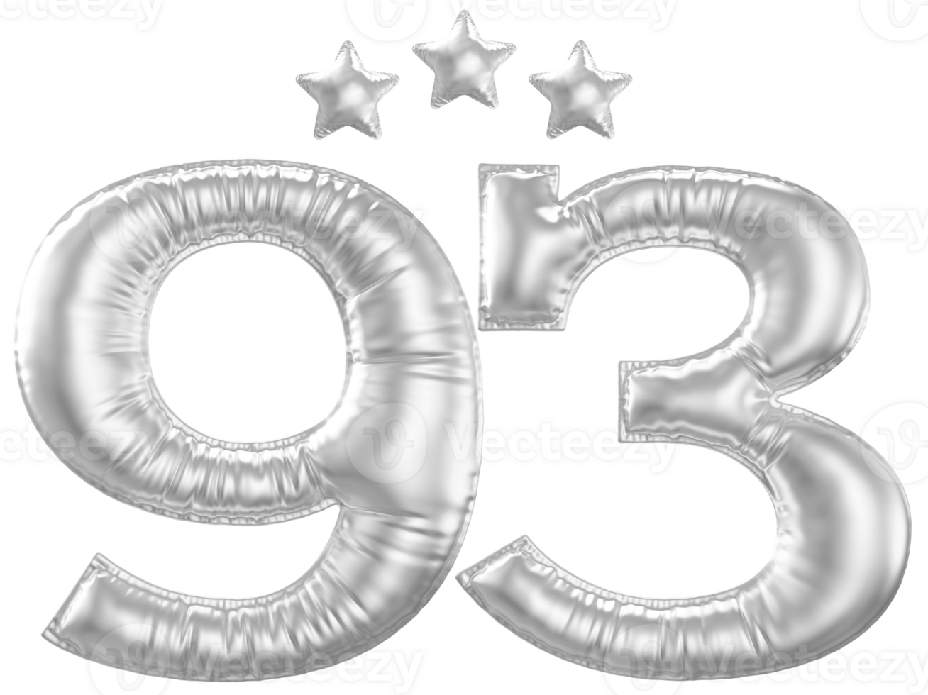 93 Anniversary number silver balloon png