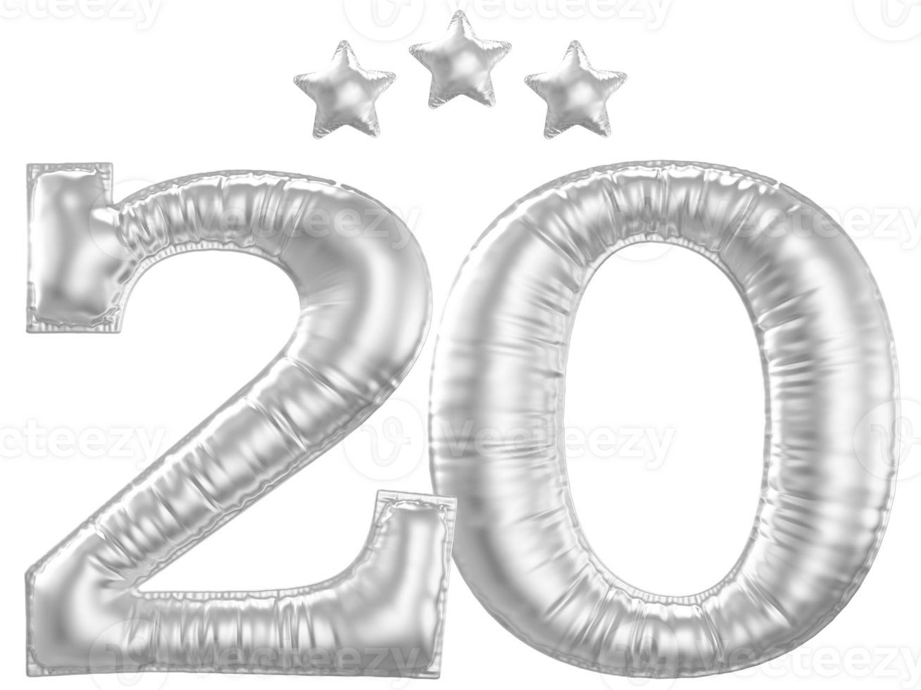 20 Anniversary number silver balloon png