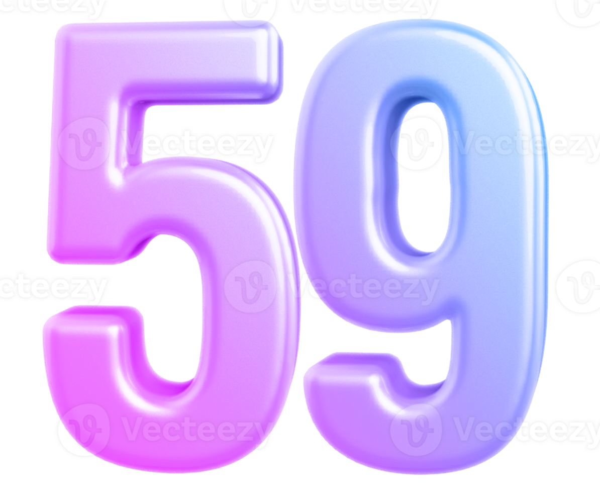 3d number 59 gradient png