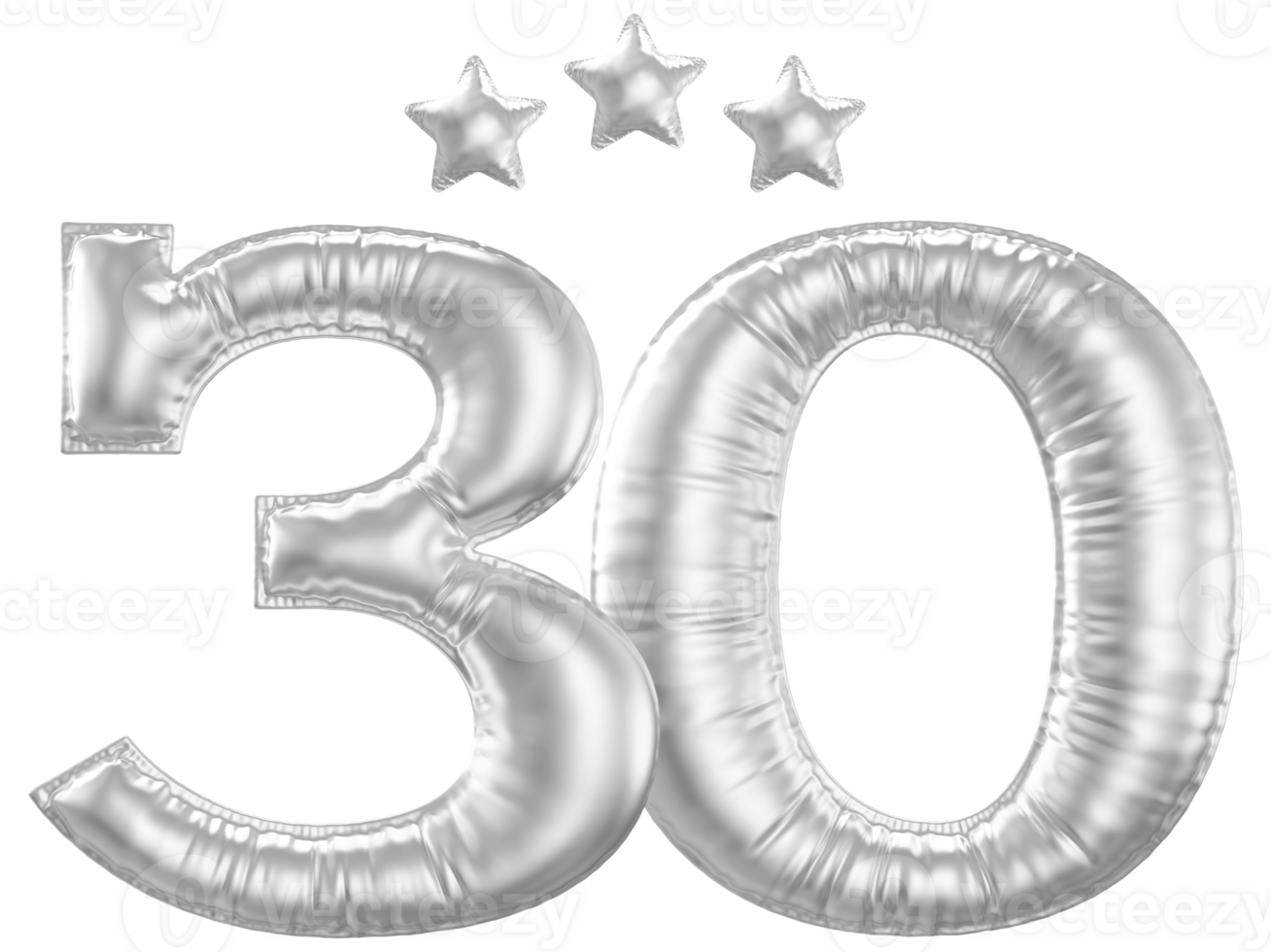 30 Anniversary number silver balloon png