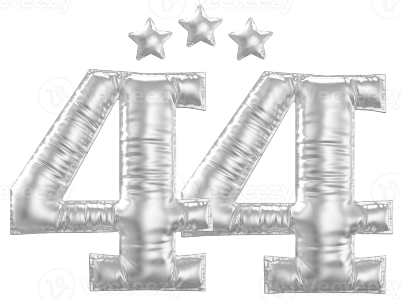 44 Anniversary number silver balloon png