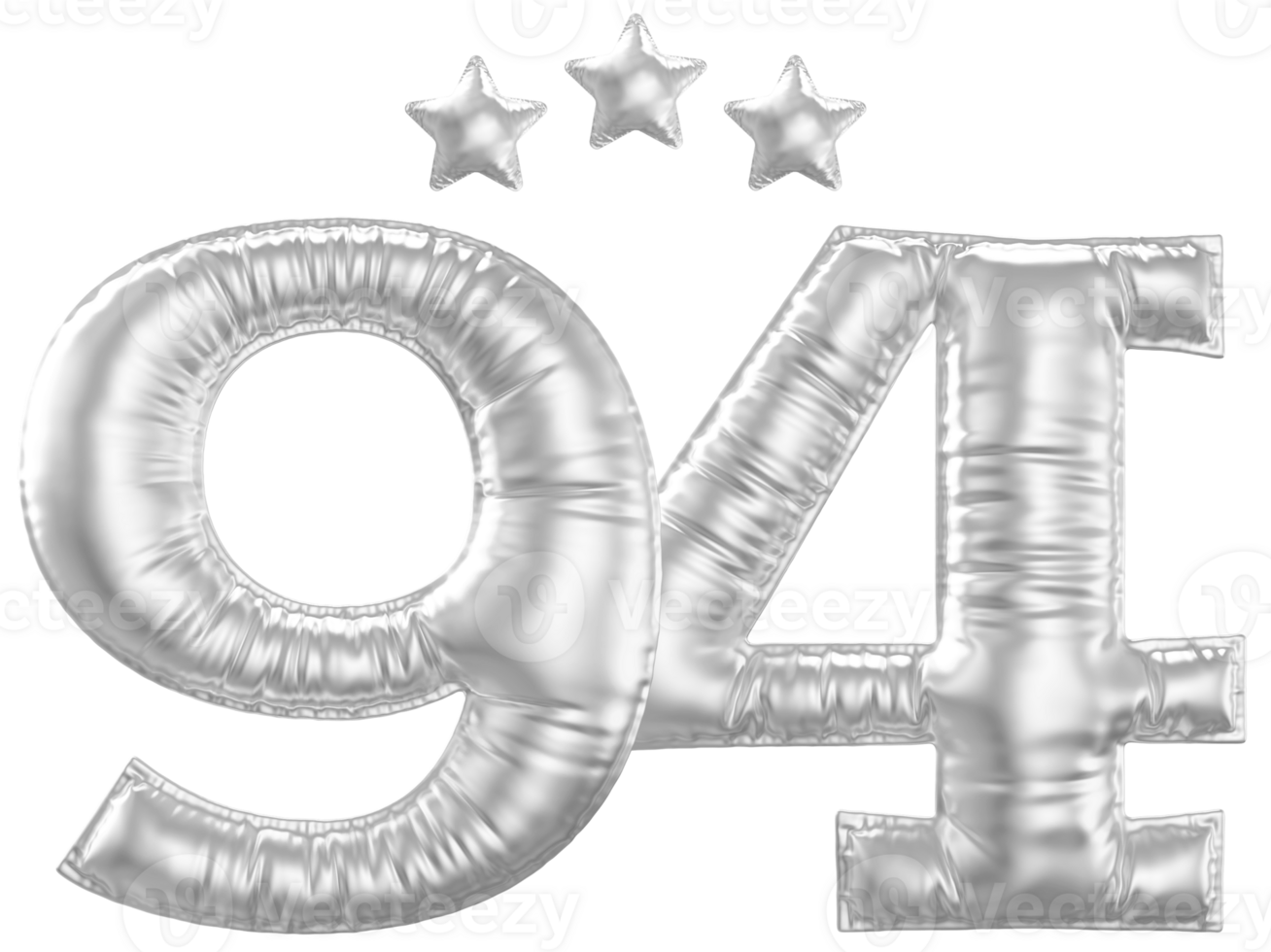 94 Anniversary number silver balloon png
