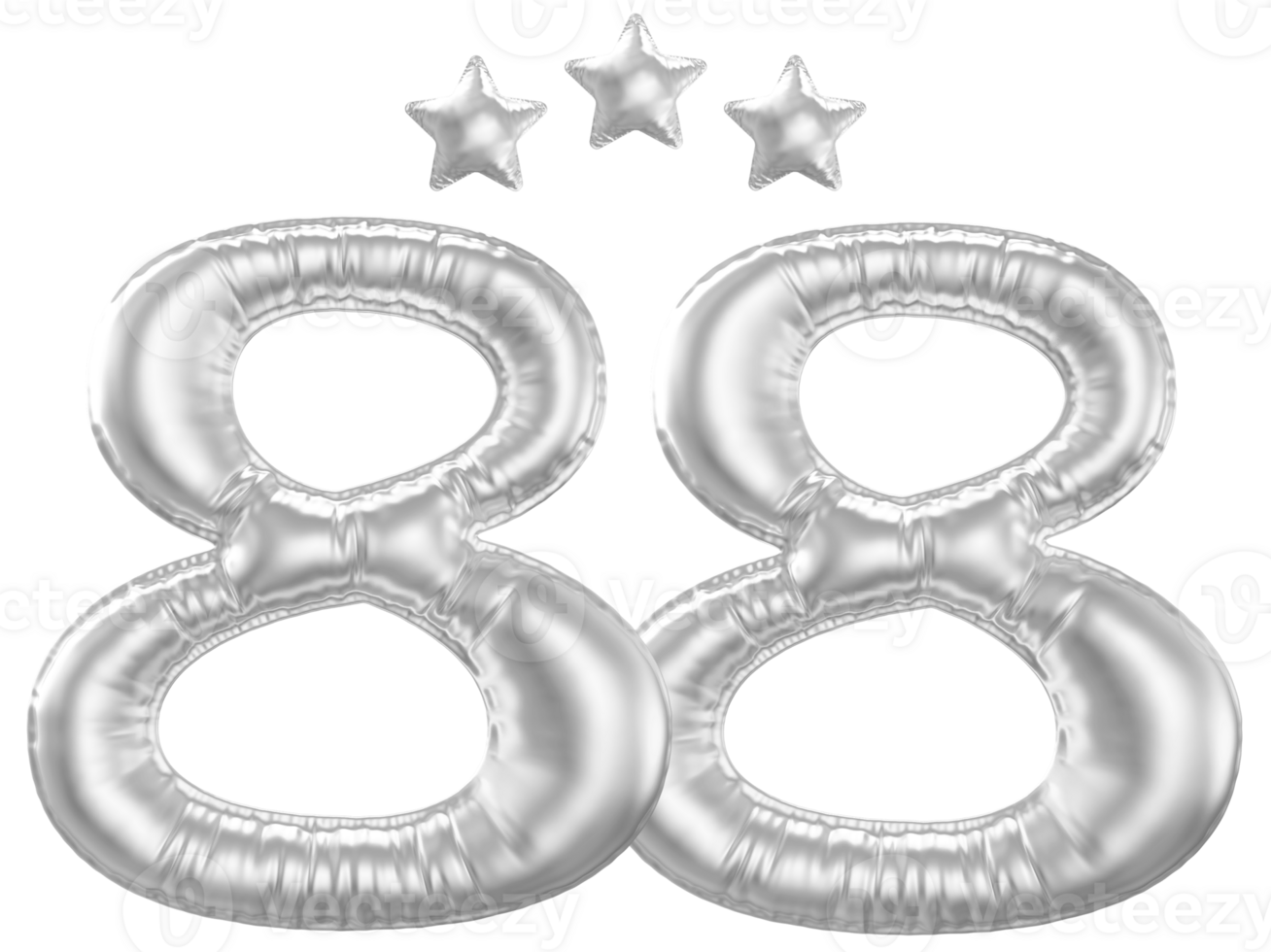 88 Anniversary number silver balloon png
